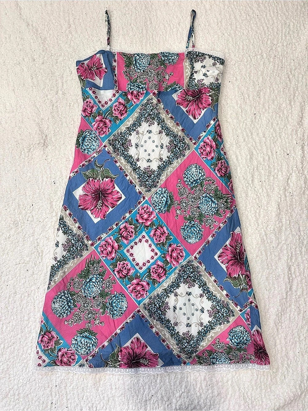 Vintage BCBG Floral Patchwork Slip Dress #C0048